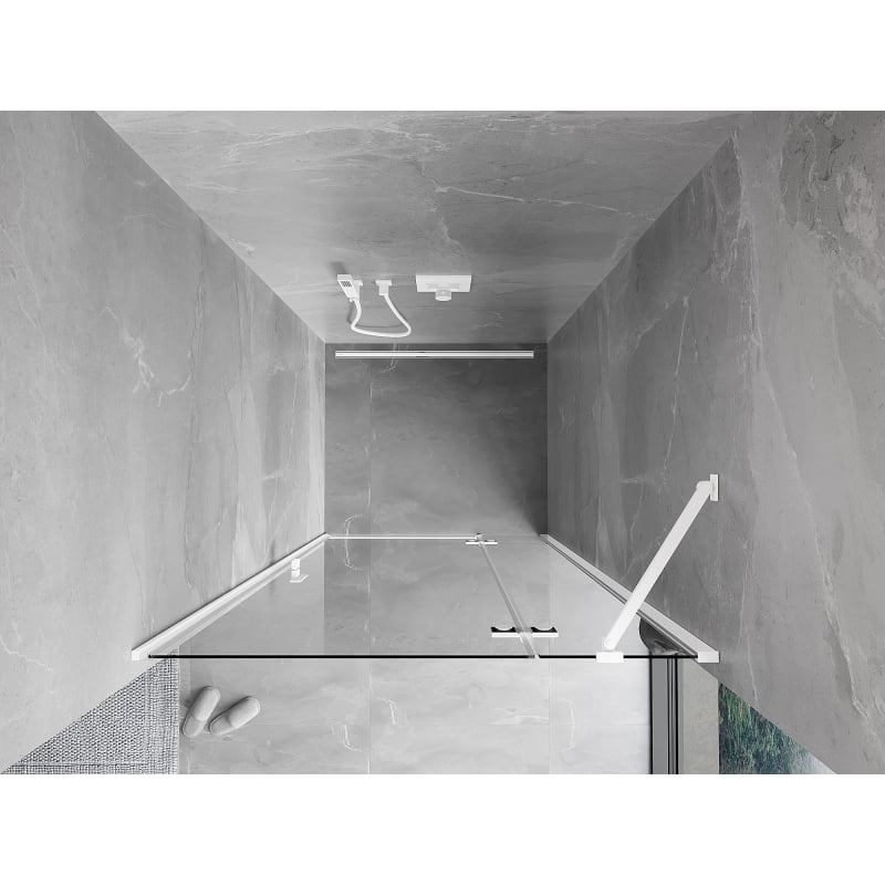 Mexen Mist-H porte de douche pivotante droite 115 cm, transparente, blanche - 8A5-115-000-20-00-P
