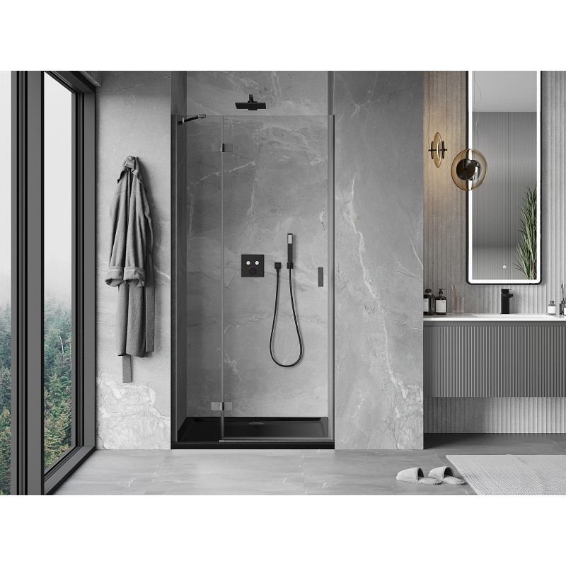 Mexen Mist-H porte de douche pivotante gauche 70 cm, transparente, gris canon brossé - 8A5-070-000-66-00-L