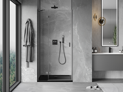Mexen Mist-H porte de douche pivotante gauche 110 cm, transparent, gris canon brossé - 8A5-110-000-66-00-L