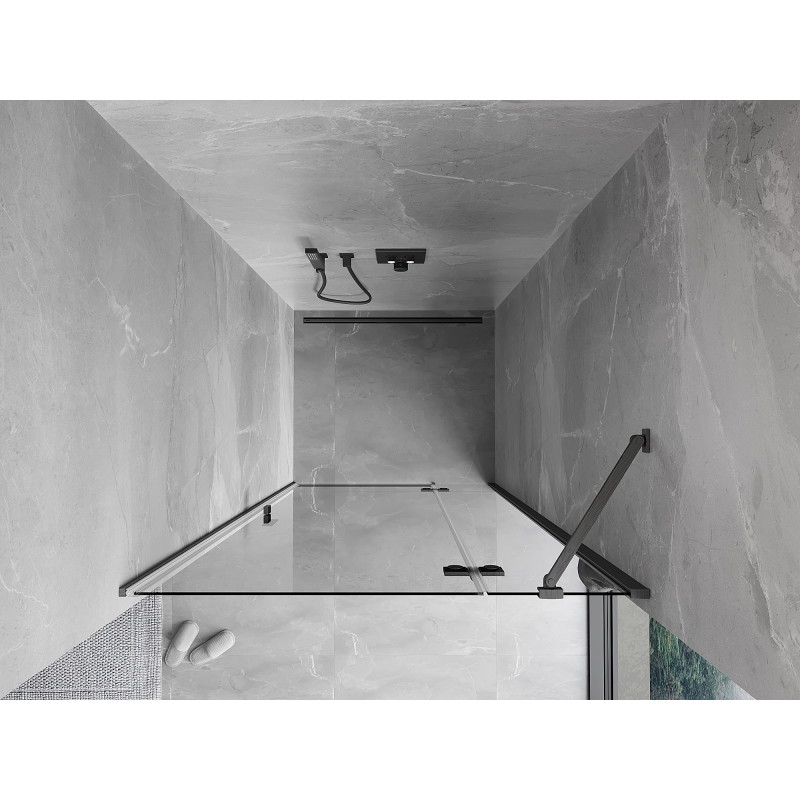 Mexen Mist-H porte de douche pivotante droite 70 cm, transparent, gris canon brossé - 8A5-070-000-66-00-P