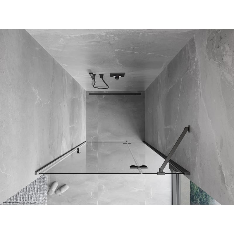 Mexen Mist-H porte de douche battante droite 85 cm, transparent, gris canon brossé - 8A5-085-000-66-00-P