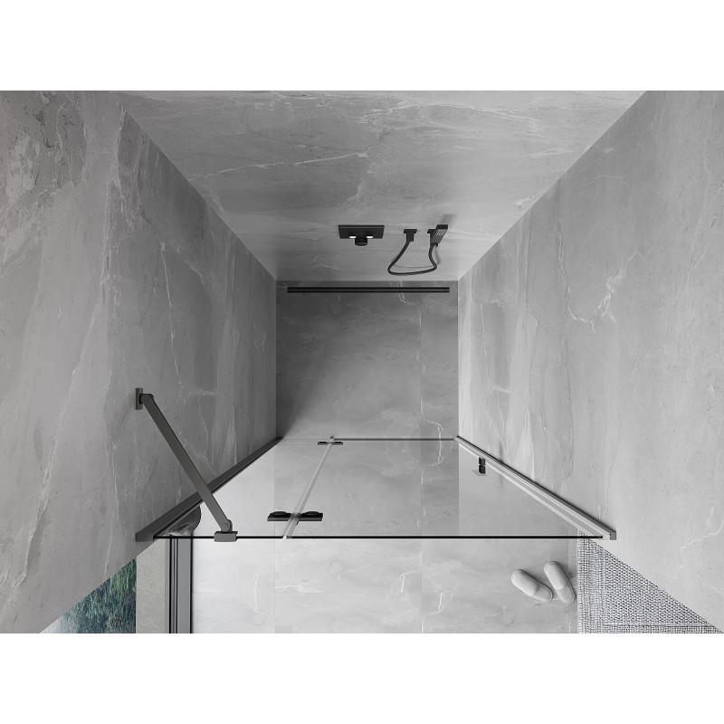 Mexen Mist-H porte de douche battante gauche 75 cm, transparente, métal gun - 8A5-075-000-95-00-L