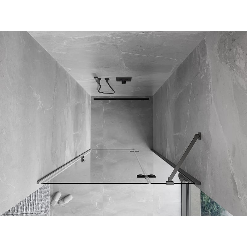 Mexen Mist-H porte de douche pivotante droite 85 cm, transparente, métal canon - 8A5-085-000-95-00-P
