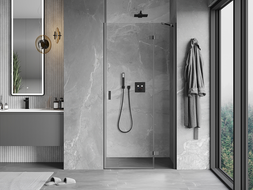 Mexen Mist-H porte de douche pivotante droite 110 cm, transparent, métal canon - 8A5-110-000-95-00-P