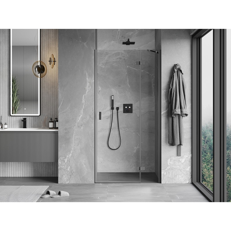 Mexen Mist-H porte de douche pivotante droite 120 cm, transparent, métal gun - 8A5-120-000-95-00-P