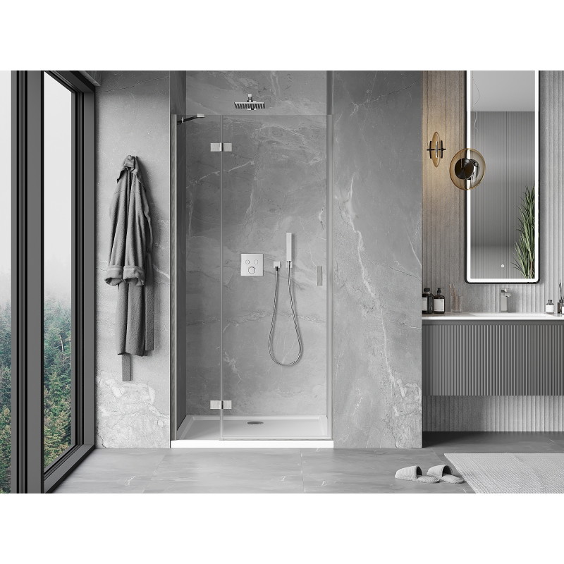 Mexen Mist-H porte de douche pivotante gauche 70 cm, transparent, nickel brossé - 8A5-070-000-97-00-L