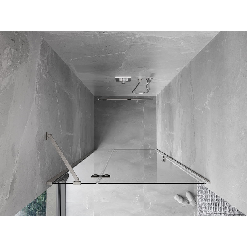 Mexen Mist-H porte de douche pivotante gauche 85 cm, translucide, nickel brossé - 8A5-085-000-97-00-L