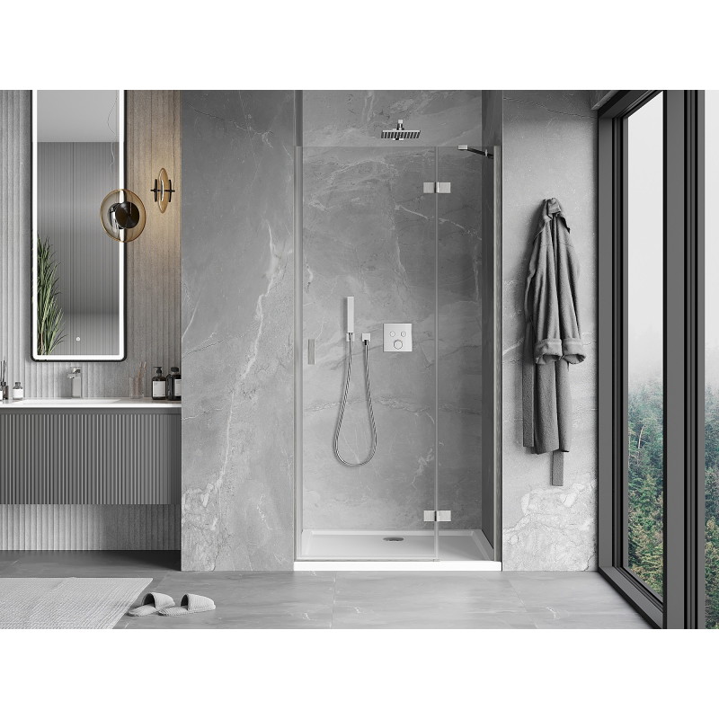 Mexen Mist-H porte de douche battante droite 85 cm, transparente, nickel brossé - 8A5-085-000-97-00-P