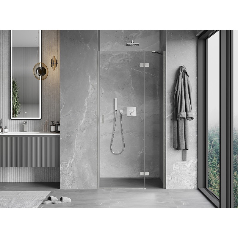 Mexen Mist-H porte de douche battante droite 85 cm, transparente, nickel brossé - 8A5-085-000-97-00-P