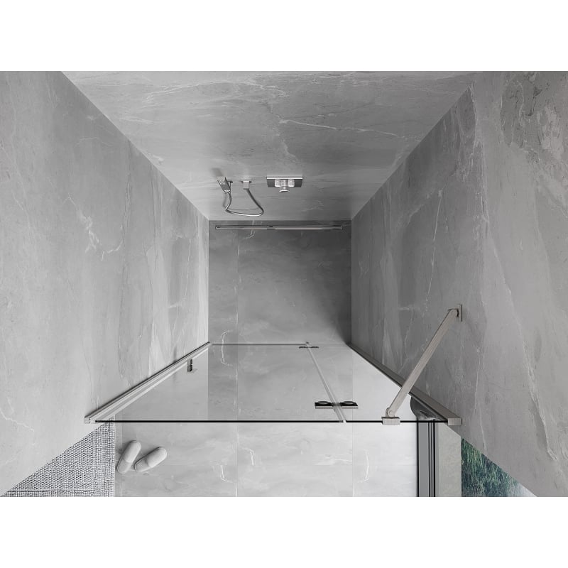 Mexen Mist-H porte de douche pivotante droite 115 cm, transparent, nickel brossé - 8A5-115-000-97-00-P