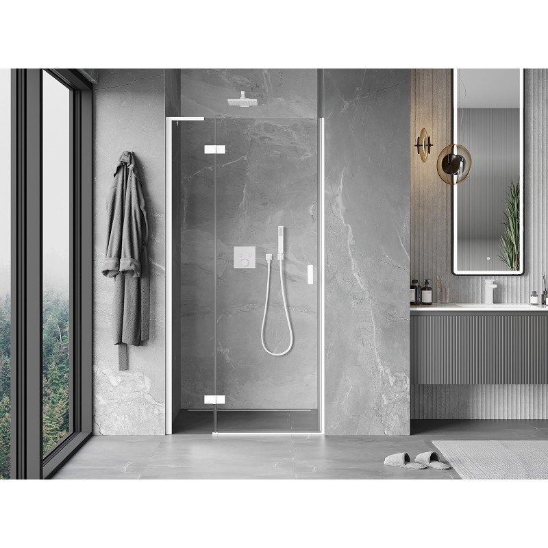Mexen Mist-H L porte de douche pivotante à gauche 75 cm, transparent, blanc - 8A5L-075-000-20-00-L