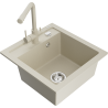 Mexen Vito évier en granit 1 bac avec robinet de cuisine Duero, beige - 6503-69-671600-69