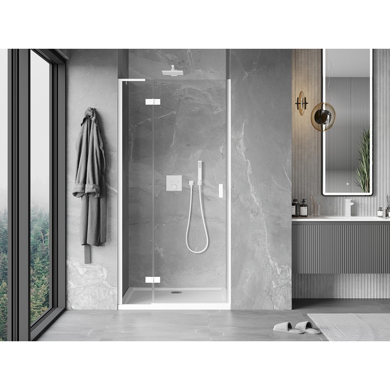Mexen Mist-H L porte de douche pivotante gauche 100 cm, transparente, blanche - 8A5L-100-000-20-00-L