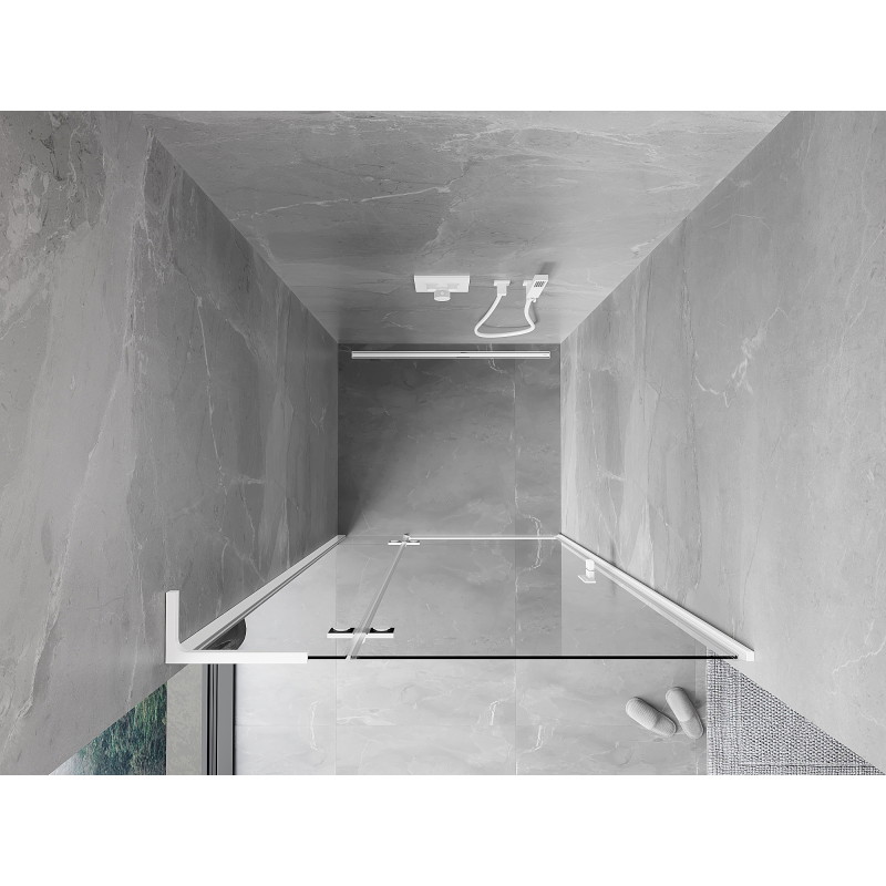 Mexen Mist-H L porte de douche pivotante gauche 110 cm, transparente, blanche - 8A5L-110-000-20-00-L