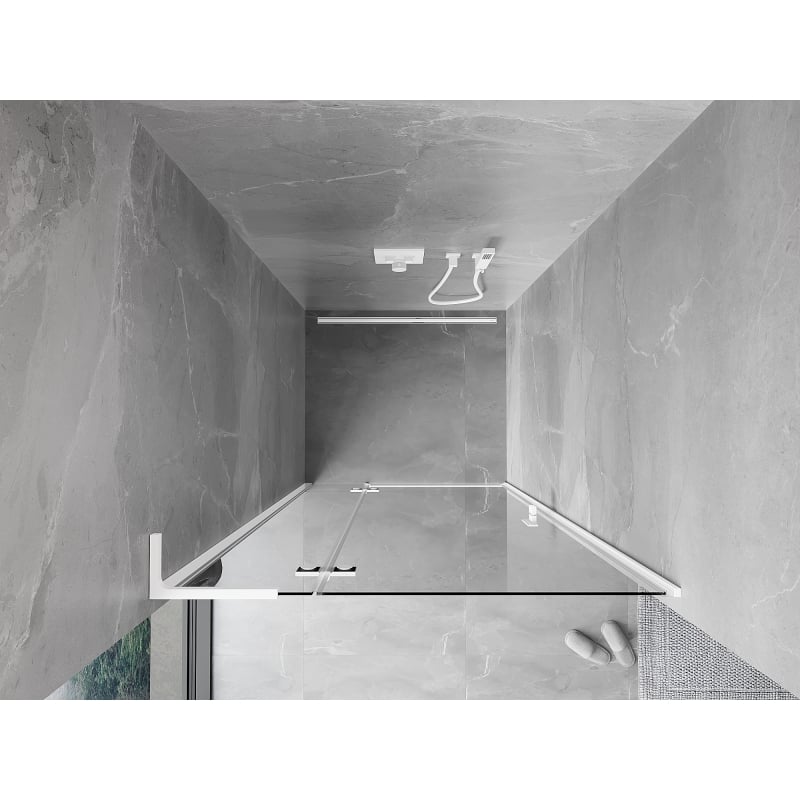 Mexen Mist-H L porte de douche battante gauche 120 cm, transparent, blanc - 8A5L-120-000-20-00-L