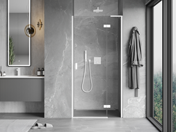 Mexen Mist-H L porte de douche pivotante droite 70 cm, transparent, blanc - 8A5L-070-000-20-00-P