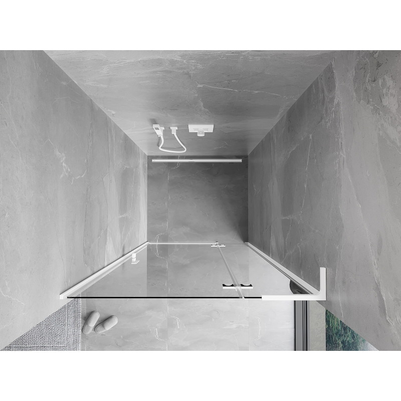 Mexen Mist-H L porte de douche pivotante droite 70 cm, transparent, blanc - 8A5L-070-000-20-00-P