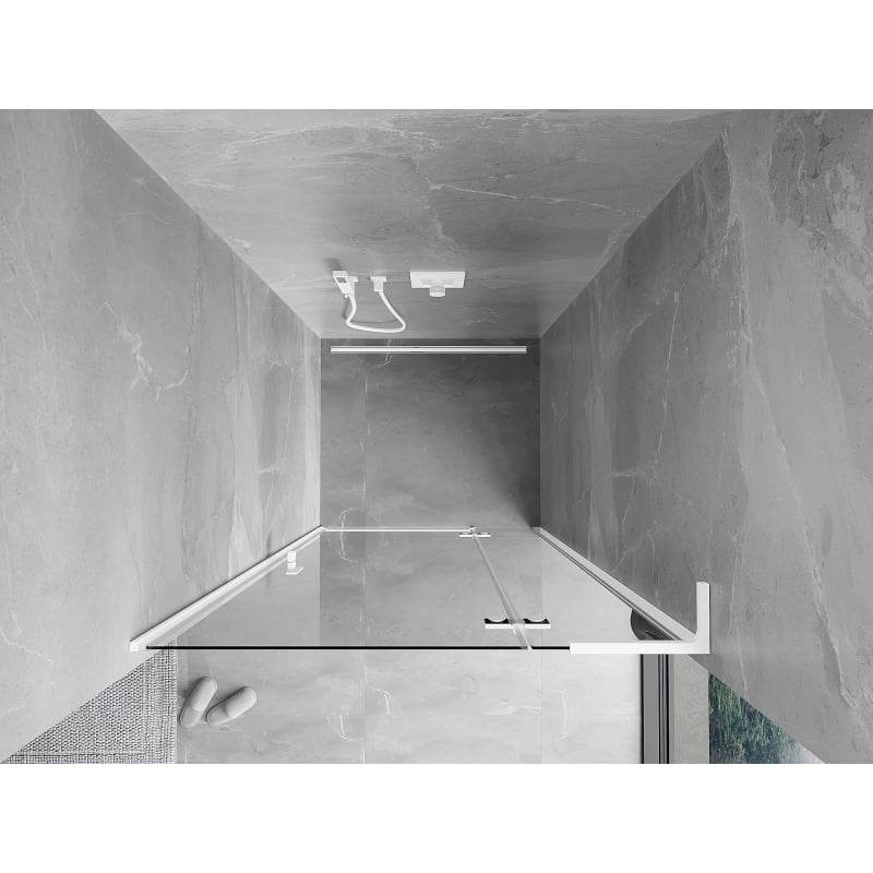 Mexen Mist-H L porte de douche pivotante droite 110 cm, transparente, blanche - 8A5L-110-000-20-00-P