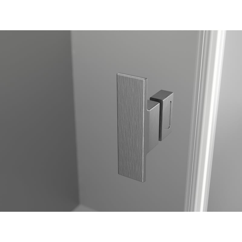 Mexen Mist-H L porte de douche pivotante droite 120 cm, transparent, gris acier brossé - 8A5L-120-000-66-00-P