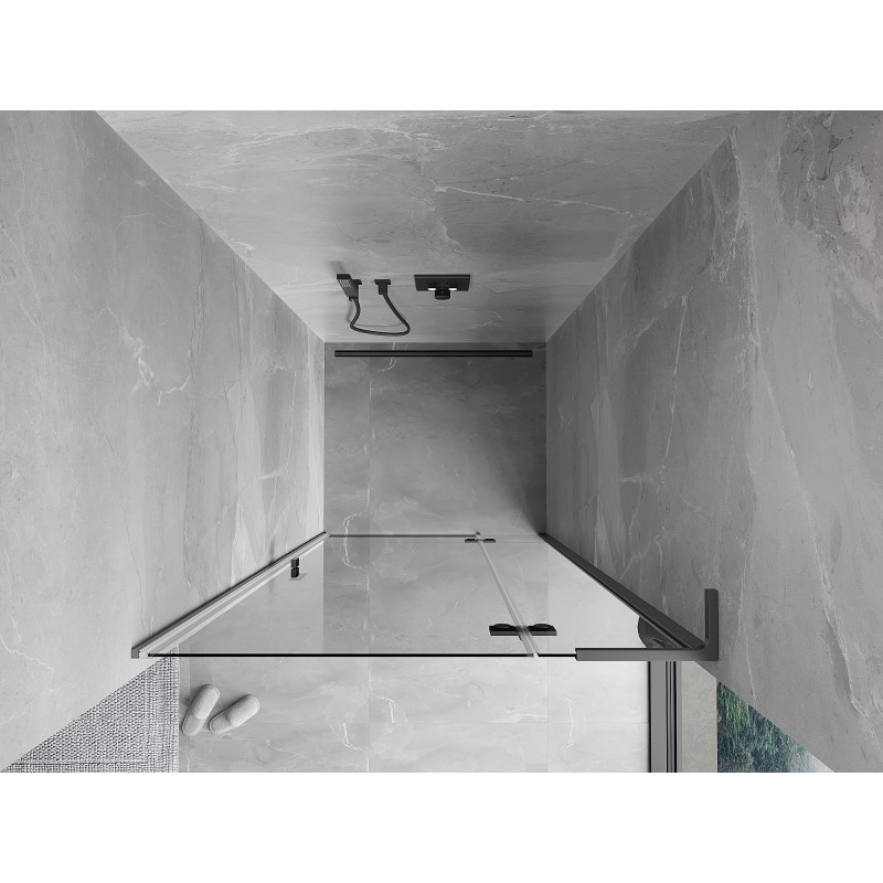 Mexen Mist-H L porte de douche pivotante droite 75 cm, transparente, métal gris - 8A5L-075-000-95-00-P