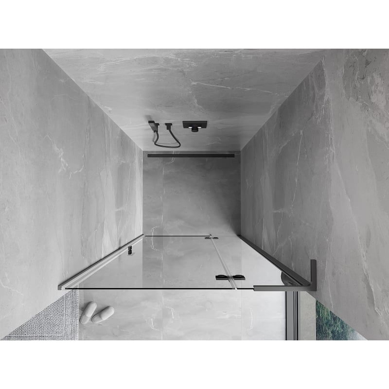 Mexen Mist-H L porte de douche pivotante droite 115 cm, transparent, métal gun - 8A5L-115-000-95-00-P