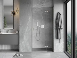 Mexen Mist-H L porte de douche pivotante droite 105 cm, transparent, nickel brossé - 8A5L-105-000-97-00-P