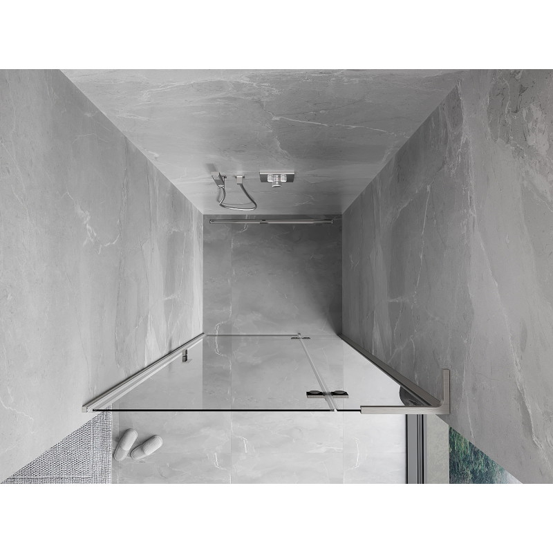 Mexen Mist-H L porte de douche pivotante droite 105 cm, transparent, nickel brossé - 8A5L-105-000-97-00-P