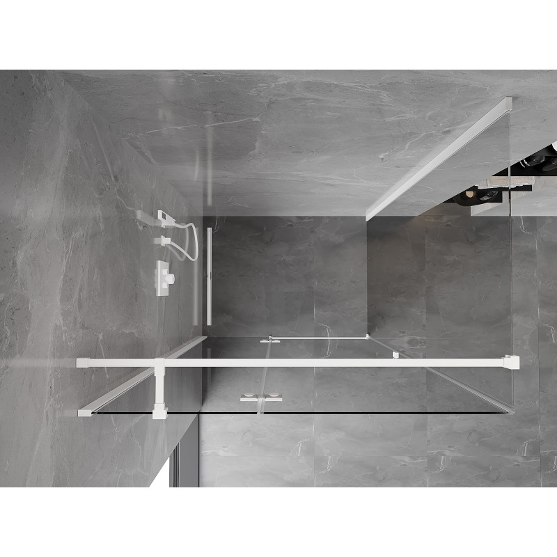 Mexen Mist-H T cabine de douche pivotante gauche 85 x 90 cm, transparent, blanc - 8A5T-085-090-20-00-L