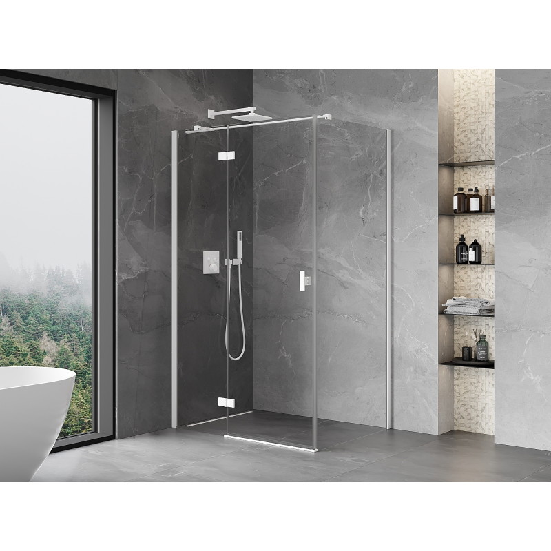 Mexen Mist-H T cabine de douche pivotante gauche 70 x 95 cm, transparent, blanc - 8A5T-070-095-20-00-L