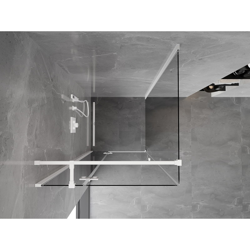 Mexen Mist-H T cabine de douche pivotante gauche 95 x 95 cm, transparent, blanc - 8A5T-095-095-20-00-L