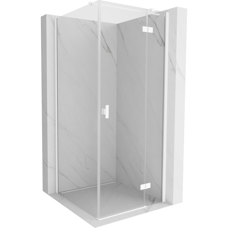 Mexen Mist-H T cabine de douche pivotante droite 70 x 70 cm, transparent, blanc - 8A5T-070-070-20-00-P