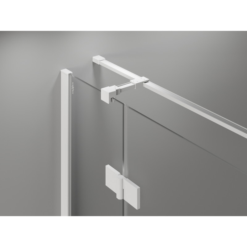 Mexen Mist-H T cabine de douche pivotante droite 90 x 80 cm, transparente, blanche - 8A5T-090-080-20-00-P