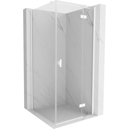 Mexen Mist-H T cabine de douche pivotante droite 110 x 110 cm, transparente, blanche - 8A5T-110-110-20-00-P