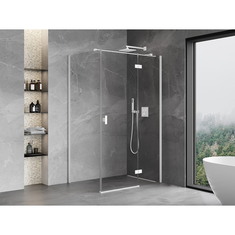 Mexen Mist-H T cabine de douche pivotante droite 100 x 120 cm, transparent, blanc - 8A5T-100-120-20-00-P