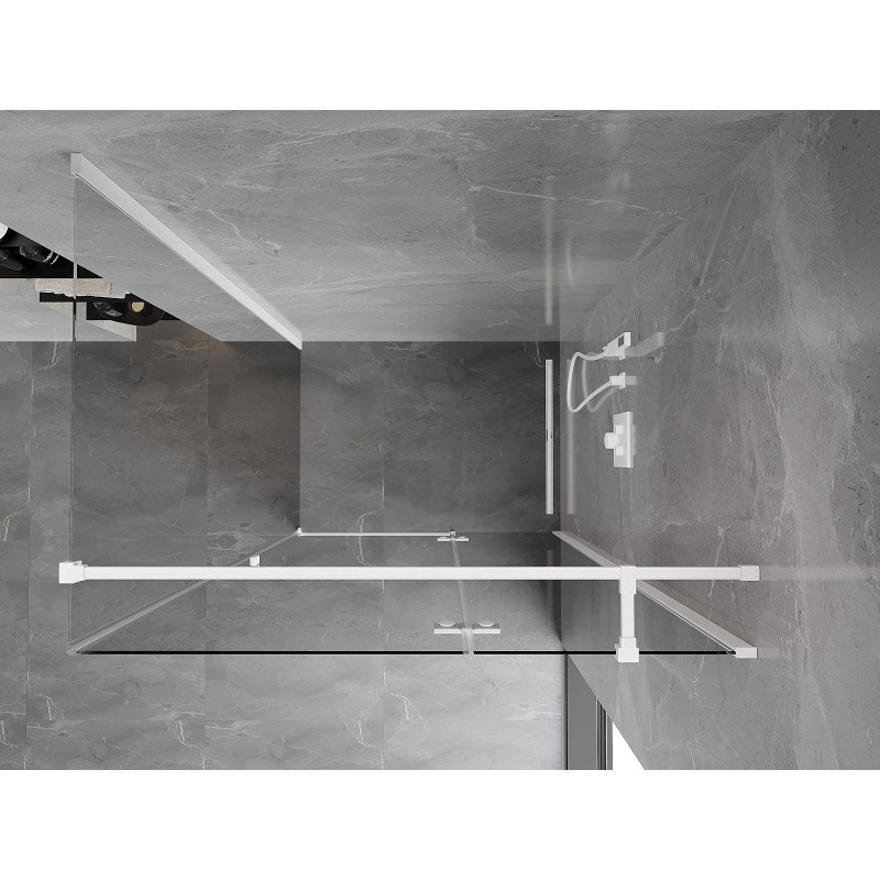 Mexen Mist-H T cabine de douche pivotante droite 100 x 120 cm, transparent, blanc - 8A5T-100-120-20-00-P