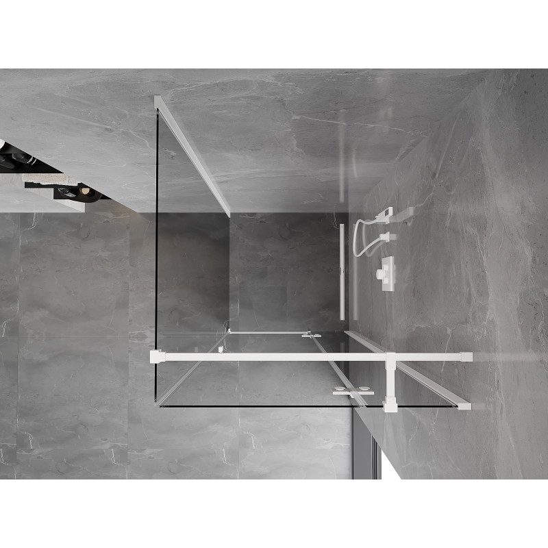 Mexen Mist-H T cabine de douche pivotante droite 120 x 120 cm, transparent, blanc - 8A5T-120-120-20-00-P