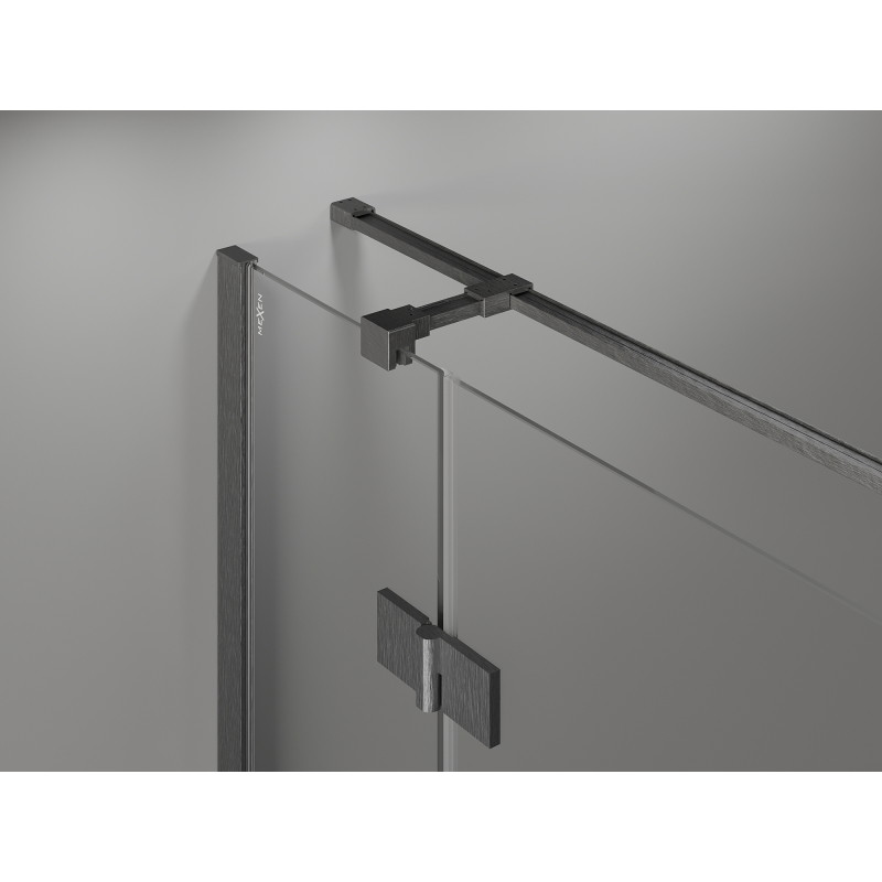 Mexen Mist-H T cabine de douche pivotante gauche 90 x 70 cm, transparent, gun gray brossé - 8A5T-090-070-66-00-L