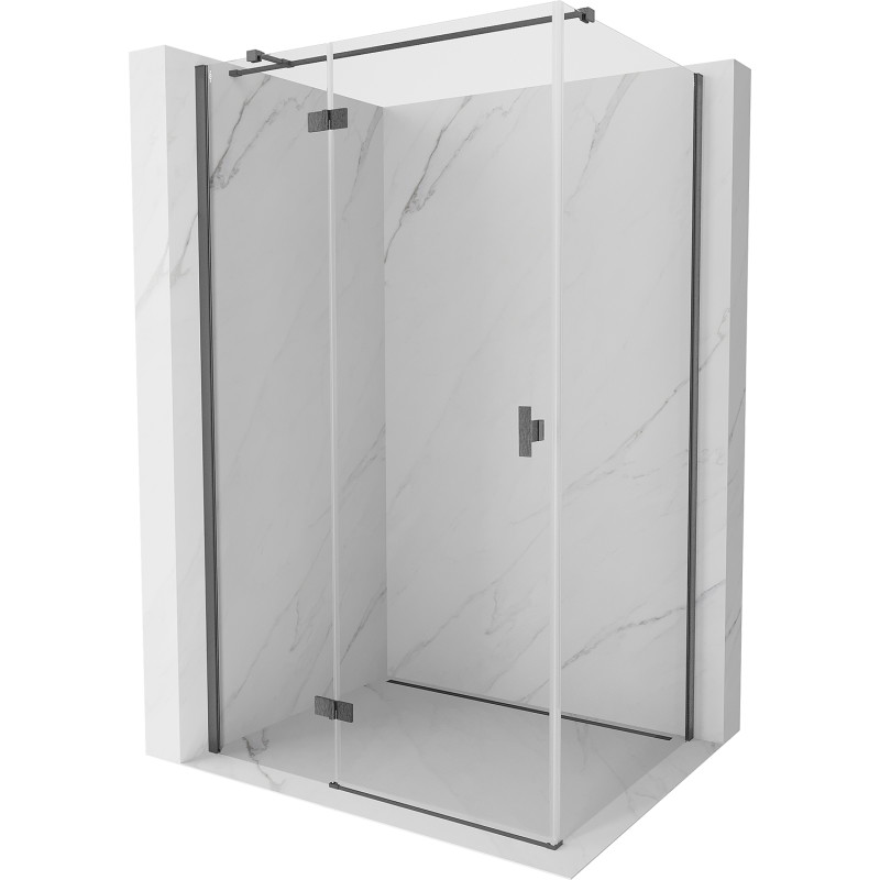 Mexen Mist-H T cabine de douche pivotante gauche 90 x 70 cm, transparent, gun gray brossé - 8A5T-090-070-66-00-L