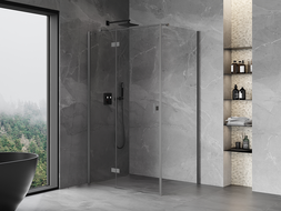 Mexen Mist-H T cabine de douche pivotante gauche 95 x 90 cm, transparent, gris canon brossé - 8A5T-095-090-66-00-L