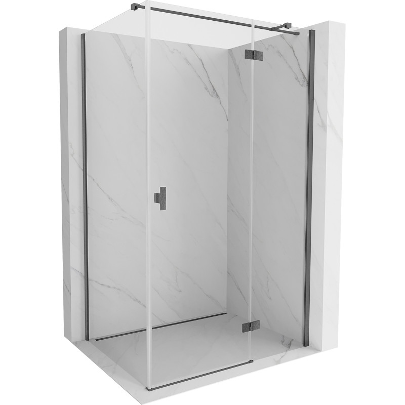 Mexen Mist-H T cabine de douche pivotante droite 85 x 70 cm, transparent, gris canon brossé - 8A5T-085-070-66-00-P