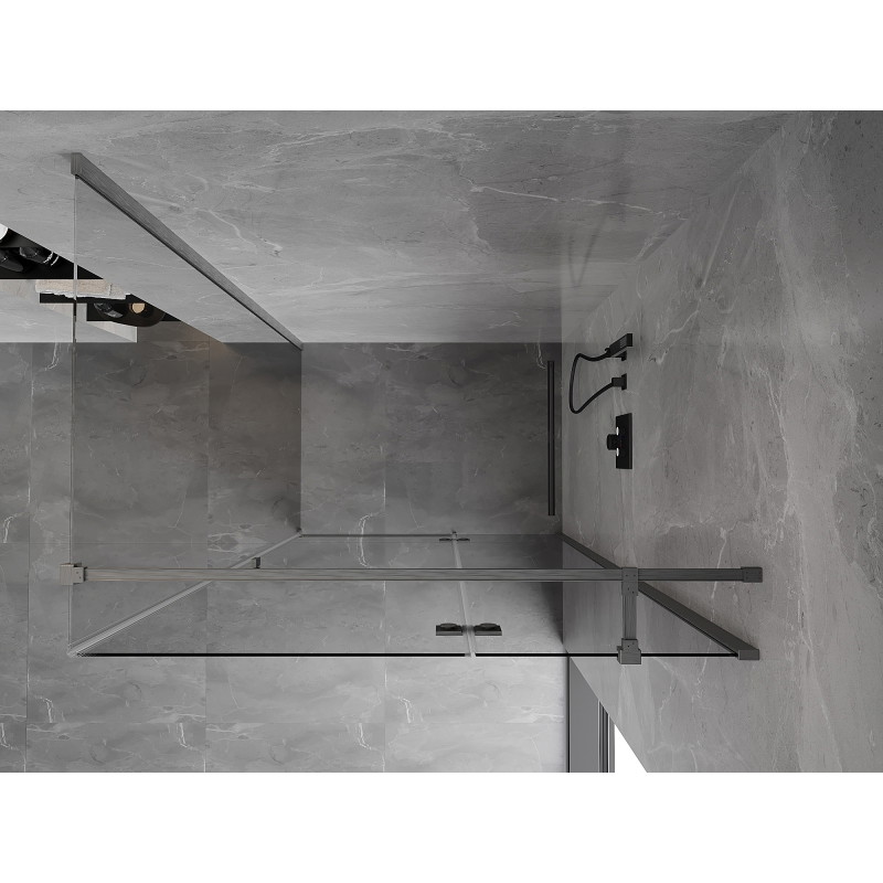 Mexen Mist-H T cabine de douche pivotante droite 110 x 100 cm, transparent, gris canon brossé - 8A5T-110-100-66-00-P