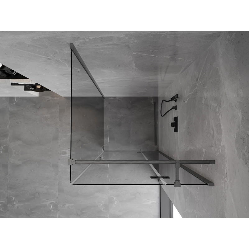 Mexen Mist-H T cabine de douche pivotante droite 120 x 120 cm, transparent, gris canon brossé - 8A5T-120-120-66-00-P