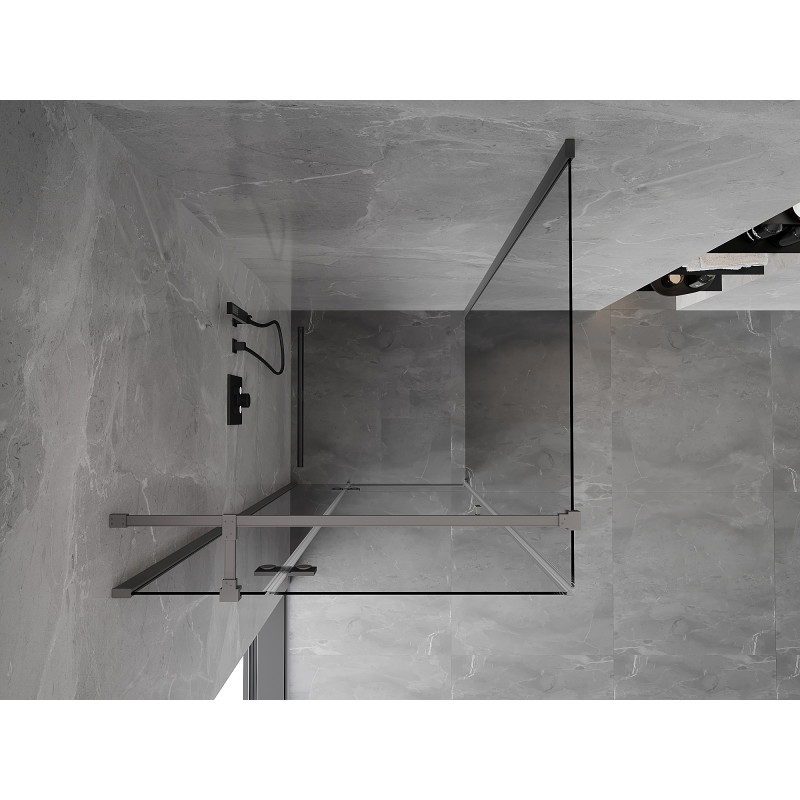 Mexen Mist-H T cabine de douche pivotante gauche 75 x 75 cm, transparent, gun metal - 8A5T-075-075-95-00-L
