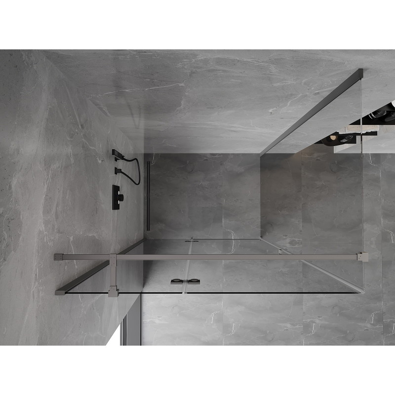 Mexen Mist-H T cabine de douche pivotante gauche 100 x 110 cm, transparent, métal armé - 8A5T-100-110-95-00-L