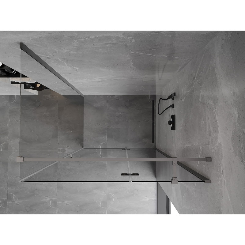 Mexen Mist-H T cabine de douche pivotante droite 115 x 75 cm, transparente, métal gun - 8A5T-115-075-95-00-P