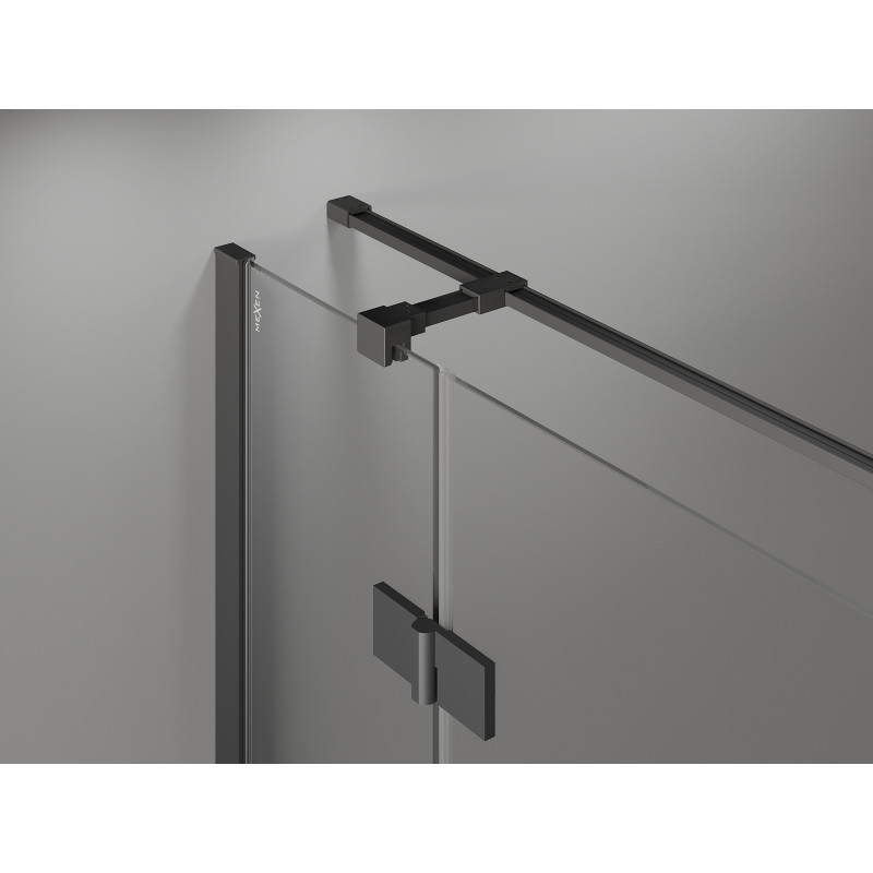 Mexen Mist-H T cabine de douche pivotante droite 90 x 80 cm, transparent, gun metal - 8A5T-090-080-95-00-P