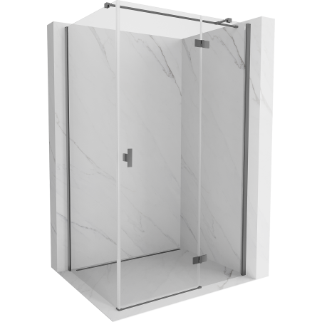 Mexen Mist-H T cabine de douche pivotante droite 90 x 80 cm, transparent, gun metal - 8A5T-090-080-95-00-P