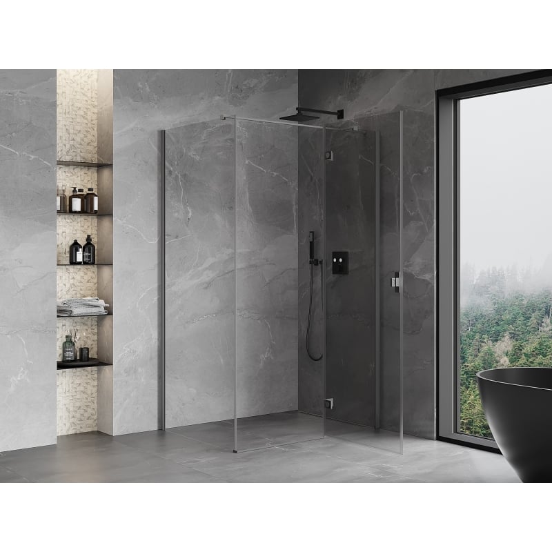 Mexen Mist-H T cabine de douche pivotante droite 90 x 120 cm, transparent, métal canon - 8A5T-090-120-95-00-P