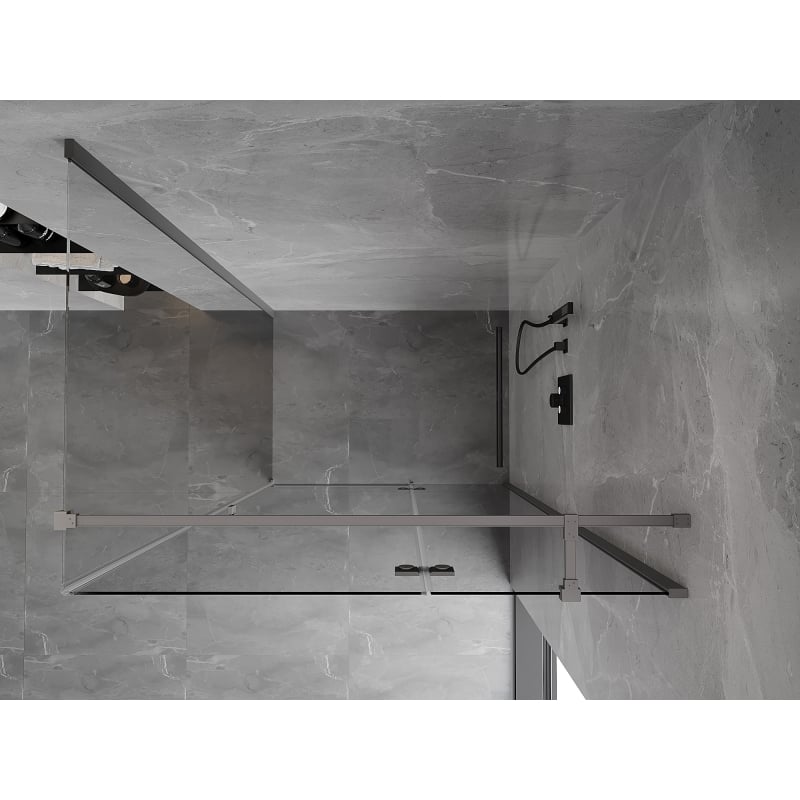 Mexen Mist-H T cabine de douche pivotante droite 90 x 120 cm, transparent, métal canon - 8A5T-090-120-95-00-P