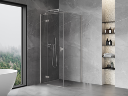 Mexen Mist-H T cabine de douche pivotante gauche 70 x 70 cm, transparent, chrome - 8A5T-070-070-01-00-L